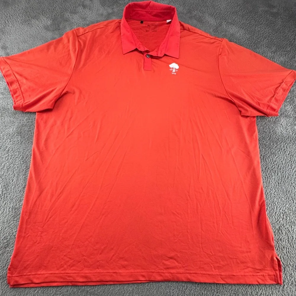 Adidas Golf Polo‎ Mens 2XL Red Excellent Short Sleeve Micro Stripe B32519